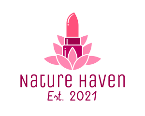 Pink Natural Lipstick logo design