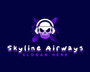 Gaming Skull Headset Logo