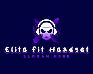 Gaming Skull Headset logo design