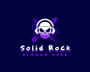 Gaming Skull Headset logo design