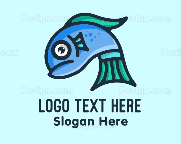 Sad Blue Fish Logo