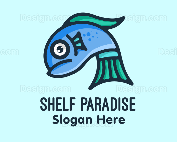 Sad Blue Fish Logo