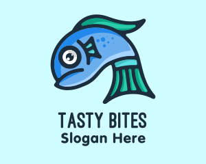Sad Blue Fish Logo