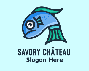 Sad Blue Fish logo design