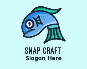 Sad Blue Fish logo design