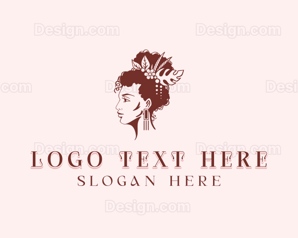 Woman Hairdresser Salon Logo