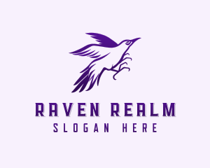 Flying Crow Bird logo