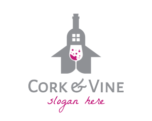 Wine Bottle House logo design