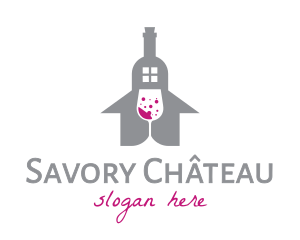 Wine Bottle House logo design