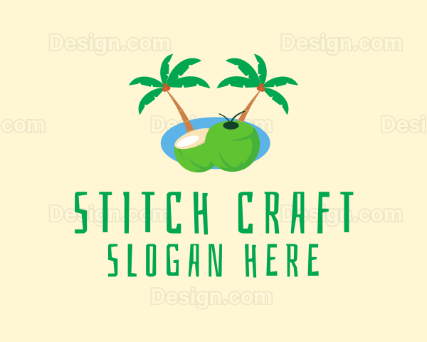 Tropical Coconut Fruit Logo