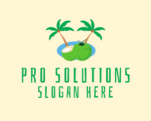 Tropical Coconut Fruit  Logo