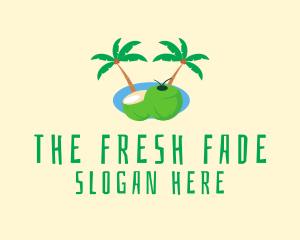 Tropical Coconut Fruit  logo design