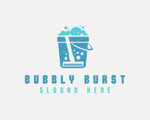 Bubble Bucket  Sanitary Cleaning logo design