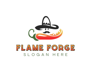 Mexican Chili Flame logo design