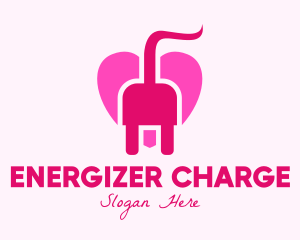 Pink Heart Plug logo design