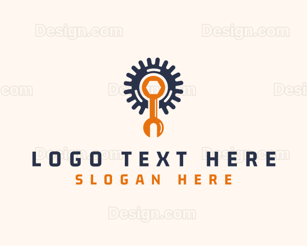 Industrial Wrench Cog Logo