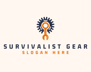 Industrial Wrench Cog logo design