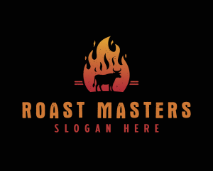 Roast Cow Barbecue logo design