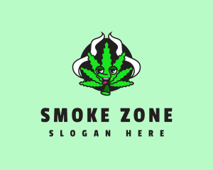 Cannabis Smoke Leaf logo design