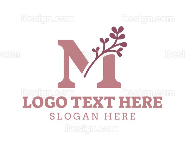 Elegant Leaf Letter M Logo