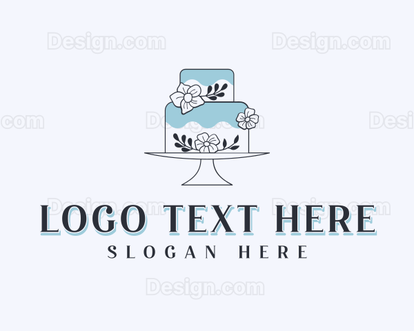 Floral Wedding Cake Logo