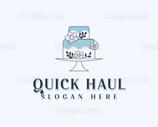 Floral Wedding Cake Logo