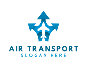 Arrow Travel Airplane logo design