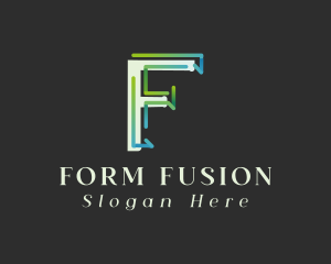 Gradient Modern Letter F logo design