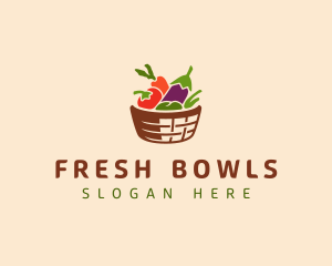 Vegetarian Food Basket logo design