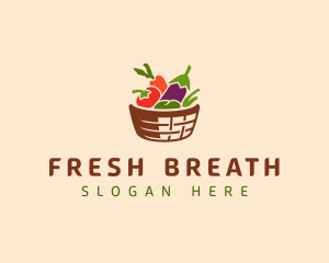 Vegetarian Food Basket logo design