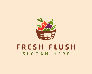 Vegetarian Food Basket logo design