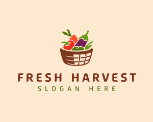 Vegetarian Food Basket logo design