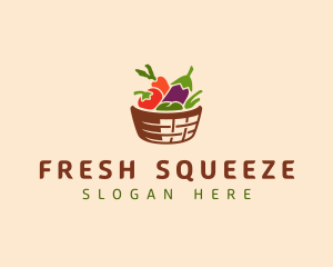 Vegetarian Food Basket logo design