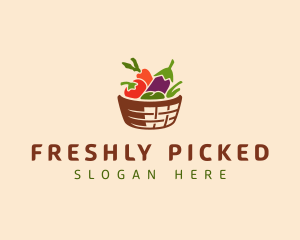 Vegetarian Food Basket logo design