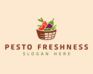 Vegetarian Food Basket logo design