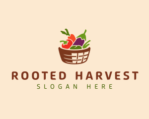 Vegetarian Food Basket logo design