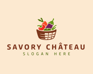 Vegetarian Food Basket logo design