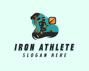 Running Marathon Athlete logo design