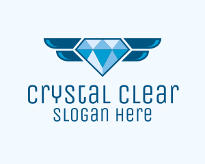 Blue Winged Diamond  logo design