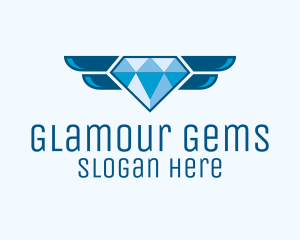 Blue Winged Diamond  logo design