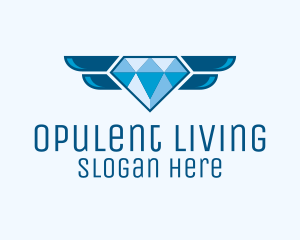 Blue Winged Diamond  logo design