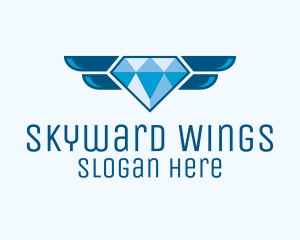 Blue Winged Diamond  logo design