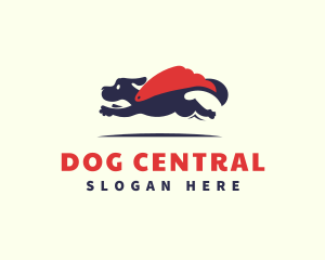 Dog Superhero Cape logo design