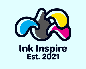 Colorful Ink Droplet logo design