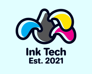 Colorful Ink Droplet logo design