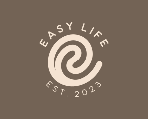 Coffee Swirl Café Letter E logo design