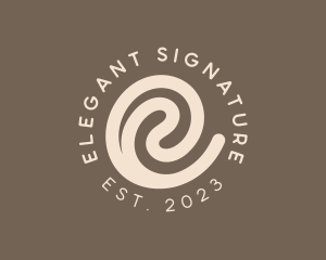 Coffee Swirl Café Letter E logo design