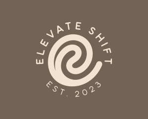 Coffee Swirl Café Letter E logo design