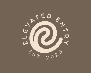 Coffee Swirl Café Letter E logo design