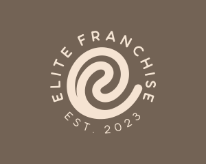 Coffee Swirl Café Letter E logo design